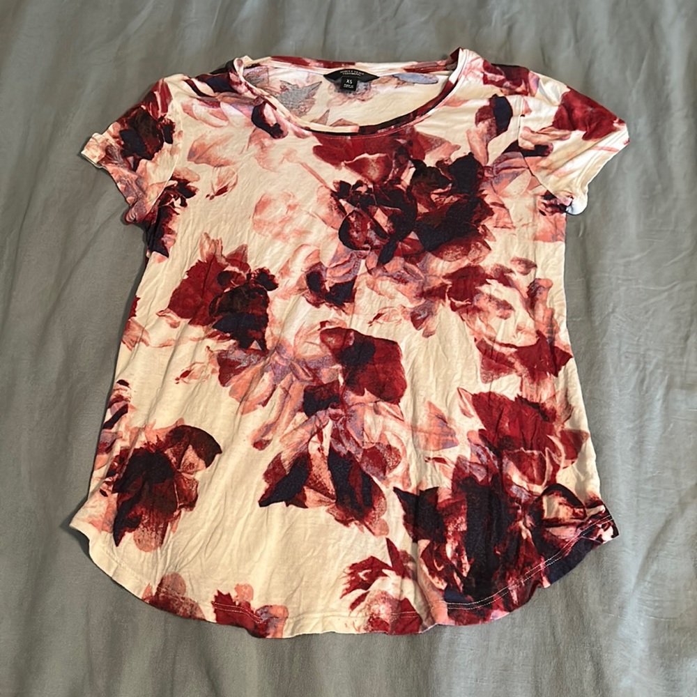 Pink floral Vera Wang top xs